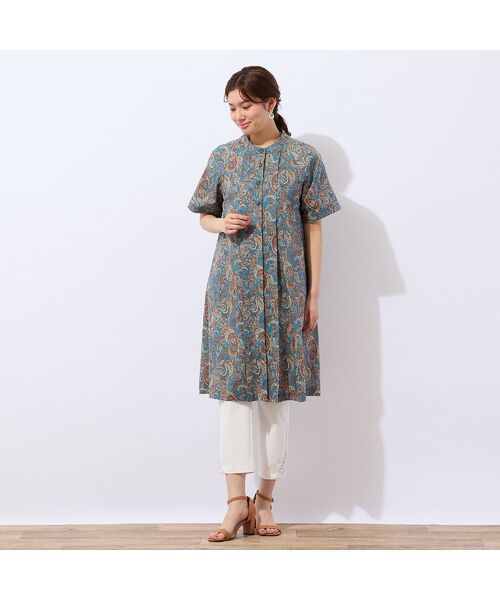 LOBJIE / ロブジェ ミニ丈・ひざ丈ワンピース | 【洗える・綿100%】ペイズリー柄チュニックワンピース | 詳細15