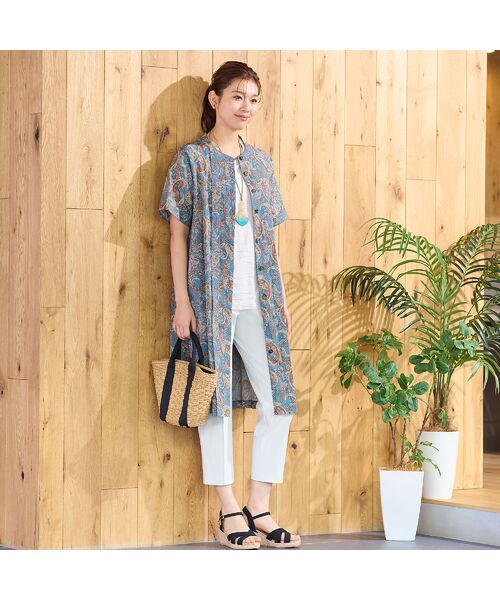 LOBJIE / ロブジェ ミニ丈・ひざ丈ワンピース | 【洗える・綿100%】ペイズリー柄チュニックワンピース | 詳細16