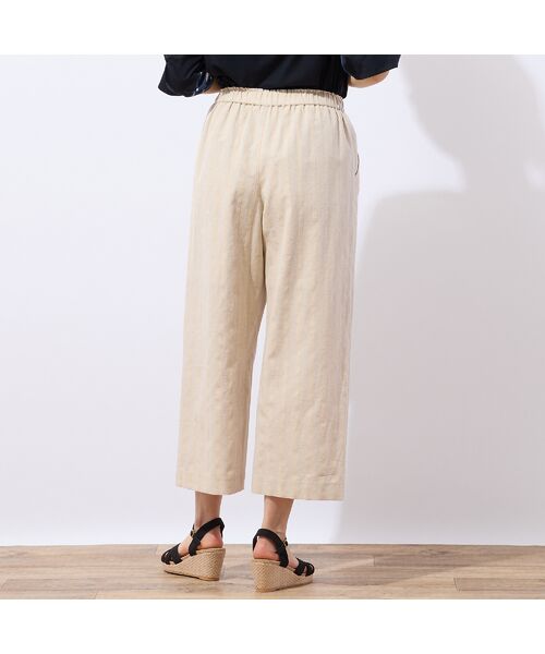 LOBJIE / ロブジェ ショート・ハーフ・半端丈パンツ | 【洗える・ドライタッチ・セットアップ可能】綿麻ストライプセミワイドパンツ | 詳細2