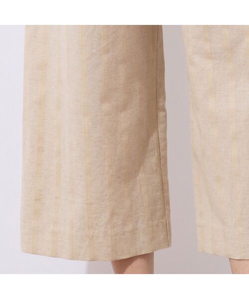 LOBJIE / ロブジェ ショート・ハーフ・半端丈パンツ | 【洗える・ドライタッチ・セットアップ可能】綿麻ストライプセミワイドパンツ | 詳細4