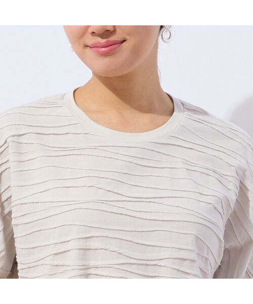 LOBJIE / ロブジェ カットソー | 【洗える・日本製】タックボーダーTシャツ | 詳細2