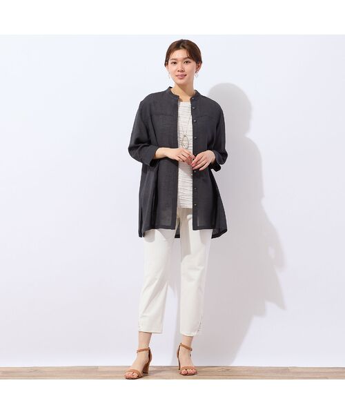 LOBJIE / ロブジェ カットソー | 【洗える・日本製】タックボーダーTシャツ | 詳細5