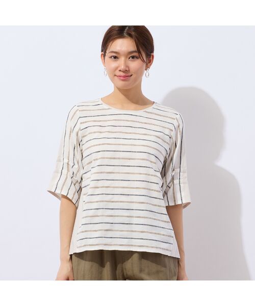LOBJIE / ロブジェ カットソー | 【洗える】パナマストライプカットソー | 詳細1