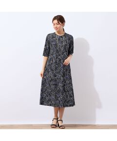 LOBJIE / ロブジェ ミニ丈・ひざ丈ワンピース | 【洗える】ラインフラワーワンピース