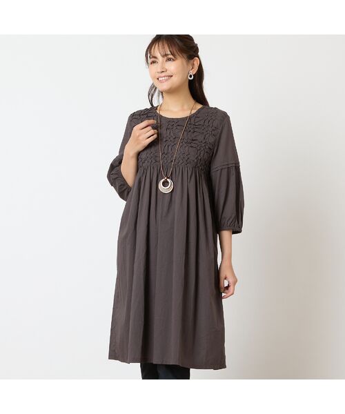 LOBJIE / ロブジェ シャツ・ブラウス | 【洗える・綿100%】スモッキング刺繍チュニック | 詳細1