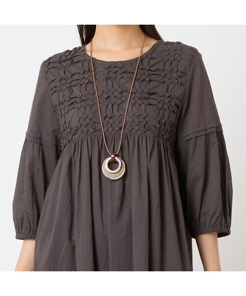 LOBJIE / ロブジェ シャツ・ブラウス | 【洗える・綿100%】スモッキング刺繍チュニック | 詳細2