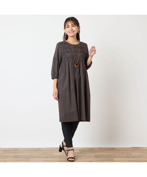 LOBJIE / ロブジェ シャツ・ブラウス | 【洗える・綿100%】スモッキング刺繍チュニック | 詳細3