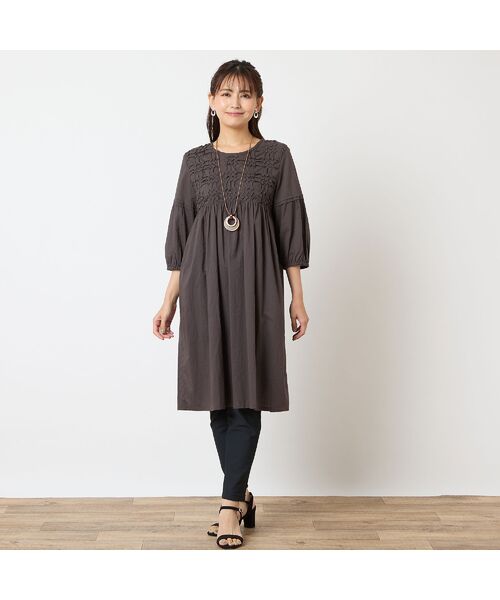 LOBJIE / ロブジェ シャツ・ブラウス | 【洗える・綿100%】スモッキング刺繍チュニック | 詳細5