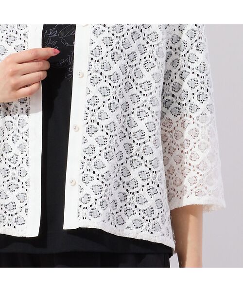 LOBJIE / ロブジェ シャツ・ブラウス | 【洗える】ラッセルレースシャツ | 詳細4