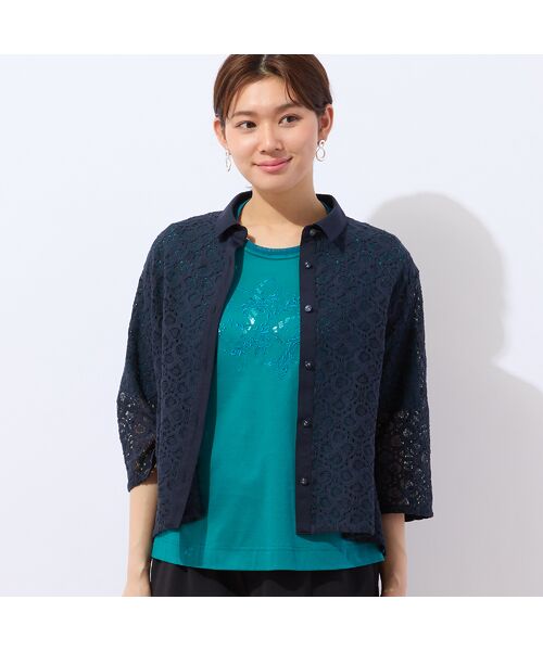 LOBJIE / ロブジェ シャツ・ブラウス | 【洗える】ラッセルレースシャツ | 詳細9