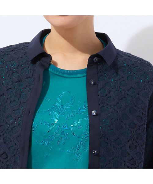 LOBJIE / ロブジェ シャツ・ブラウス | 【洗える】ラッセルレースシャツ | 詳細10