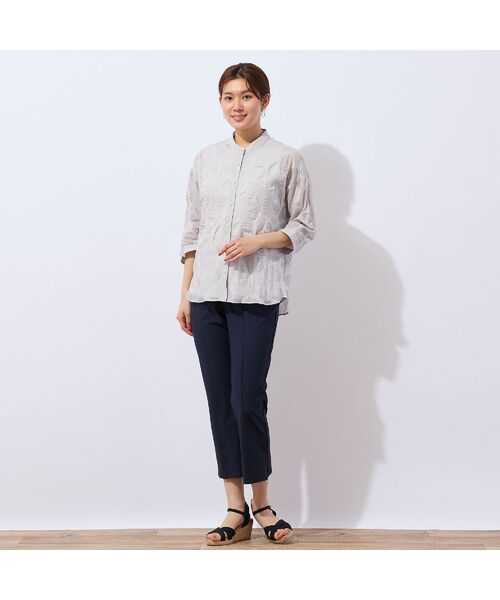 LOBJIE / ロブジェ ショート・ハーフ・半端丈パンツ | 【洗える・接触冷感・S~LLサイズ】クロップドブーツカットパンツ | 詳細5