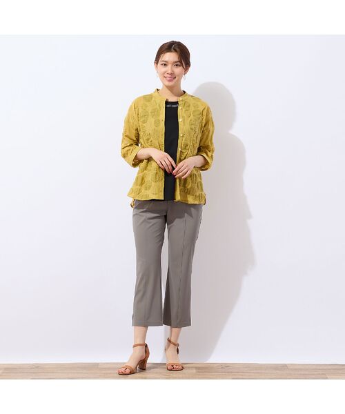 LOBJIE / ロブジェ ショート・ハーフ・半端丈パンツ | 【洗える・接触冷感・S~LLサイズ】クロップドブーツカットパンツ | 詳細11