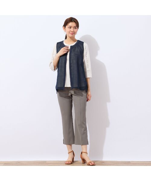 LOBJIE / ロブジェ ショート・ハーフ・半端丈パンツ | 【洗える・接触冷感・S~LLサイズ】クロップドブーツカットパンツ | 詳細12