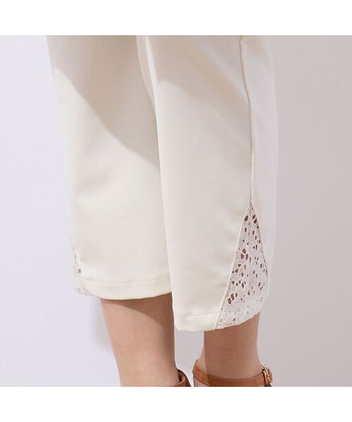 LOBJIE / ロブジェ ショート・ハーフ・半端丈パンツ | 【洗える・接触冷感・日本製・S~LLサイズ】裾レースクロップドパンツ | 詳細2