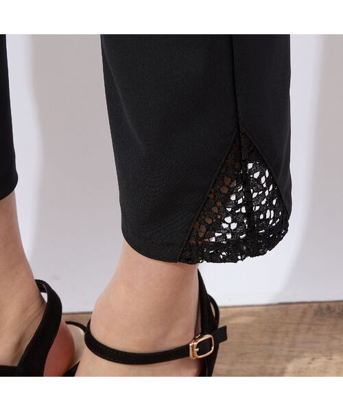 LOBJIE / ロブジェ ショート・ハーフ・半端丈パンツ | 【洗える・接触冷感・日本製・S~LLサイズ】裾レースクロップドパンツ | 詳細10