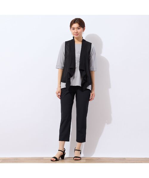 LOBJIE / ロブジェ ショート・ハーフ・半端丈パンツ | 【洗える・接触冷感・日本製・S~LLサイズ】裾レースクロップドパンツ | 詳細13