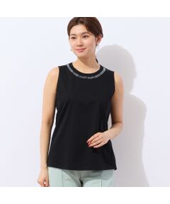 LOBJIE / ロブジェ タンクトップ | 【洗える・日本製・綿100%】襟ぐり刺繍コットンタンクトップ