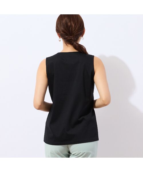 LOBJIE / ロブジェ タンクトップ | 【洗える・日本製・綿100%】襟ぐり刺繍コットンタンクトップ | 詳細5