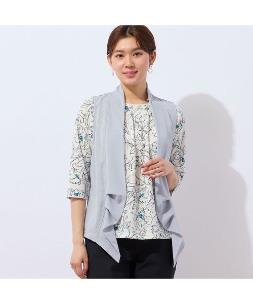 LOBJIE / ロブジェ カットソー | 【洗える・日本製】ラインフラワーTシャツ | 詳細4