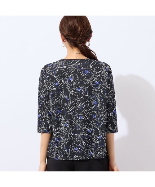 LOBJIE / ロブジェ カットソー | 【洗える・日本製】ラインフラワーTシャツ | 詳細7