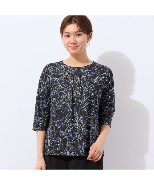 LOBJIE / ロブジェ カットソー | 【洗える・日本製】ラインフラワーTシャツ | 詳細8