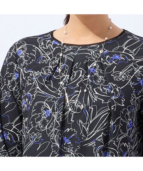 LOBJIE / ロブジェ カットソー | 【洗える・日本製】ラインフラワーTシャツ | 詳細9