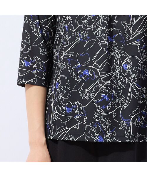 LOBJIE / ロブジェ カットソー | 【洗える・日本製】ラインフラワーTシャツ | 詳細10