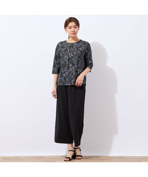 LOBJIE / ロブジェ カットソー | 【洗える・日本製】ラインフラワーTシャツ | 詳細11