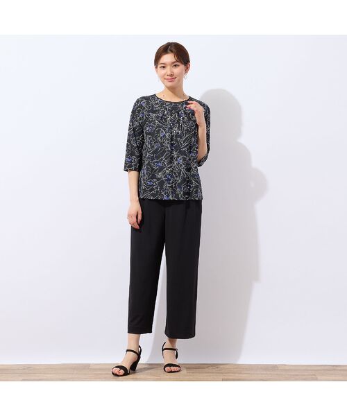 LOBJIE / ロブジェ カットソー | 【洗える・日本製】ラインフラワーTシャツ | 詳細12