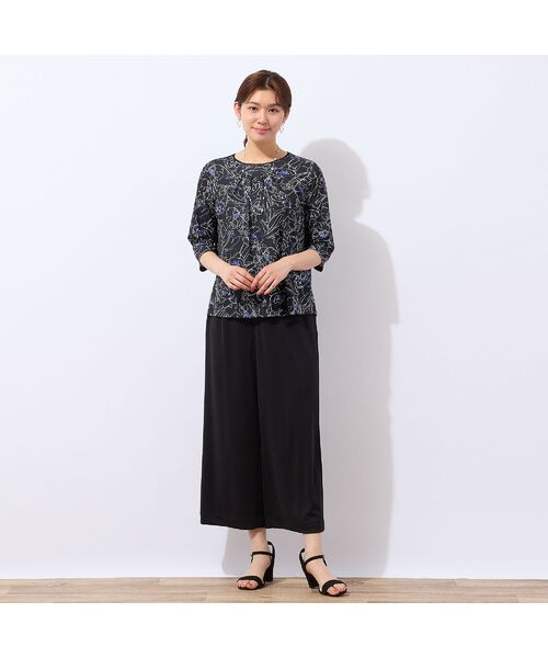 LOBJIE / ロブジェ カットソー | 【洗える・日本製】ラインフラワーTシャツ | 詳細13