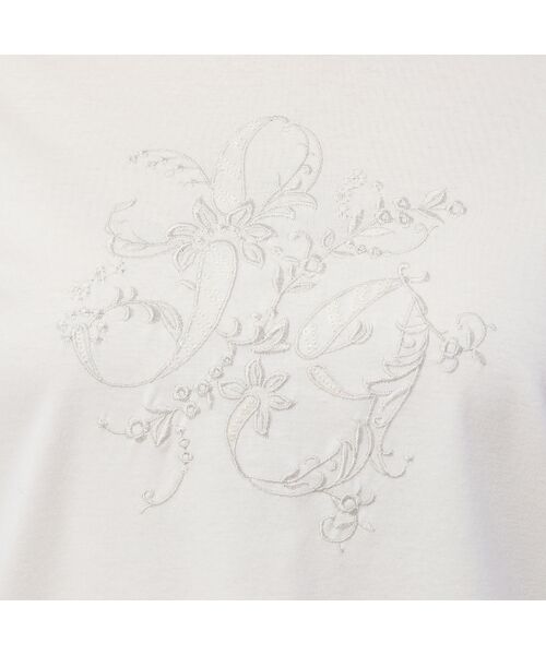 LOBJIE / ロブジェ カットソー | 【洗える・日本製】花文字刺繍Tシャツ | 詳細3