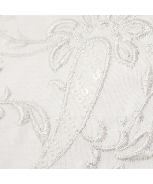 LOBJIE / ロブジェ カットソー | 【洗える・日本製】花文字刺繍Tシャツ | 詳細4