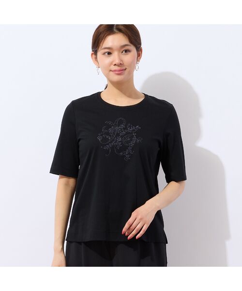 LOBJIE / ロブジェ カットソー | 【洗える・日本製】花文字刺繍Tシャツ | 詳細8