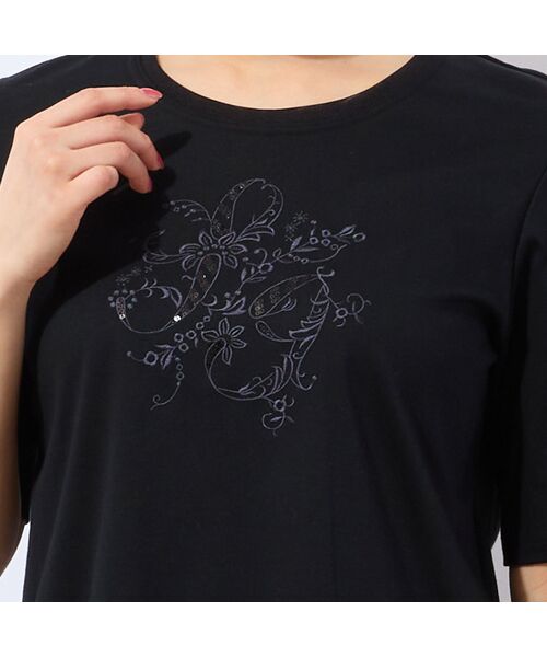 LOBJIE / ロブジェ カットソー | 【洗える・日本製】花文字刺繍Tシャツ | 詳細9