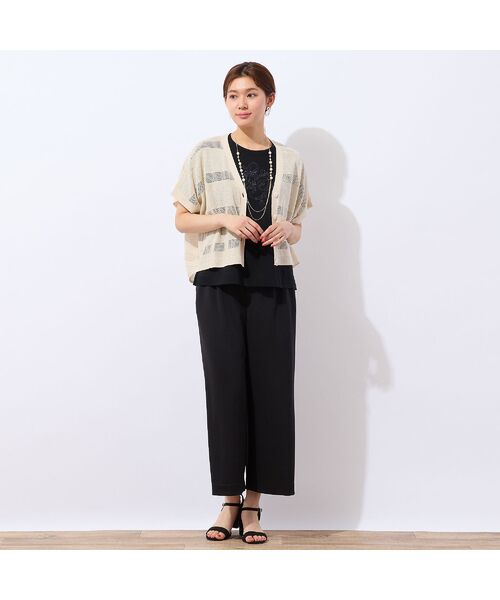 LOBJIE / ロブジェ カットソー | 【洗える・日本製】花文字刺繍Tシャツ | 詳細10