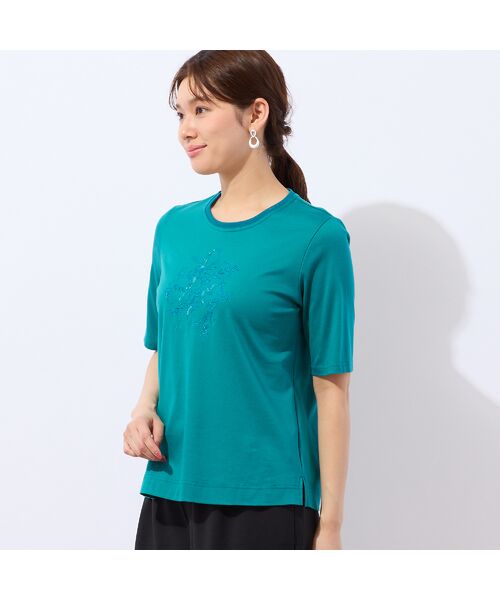 LOBJIE / ロブジェ カットソー | 【洗える・日本製】花文字刺繍Tシャツ | 詳細12