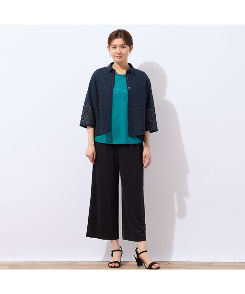 LOBJIE / ロブジェ カットソー | 【洗える・日本製】花文字刺繍Tシャツ | 詳細15