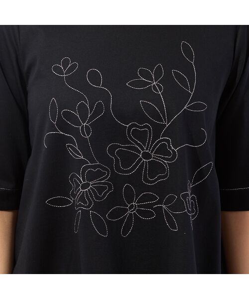 LOBJIE / ロブジェ カットソー | 【洗える】花刺繍AラインTシャツ | 詳細9