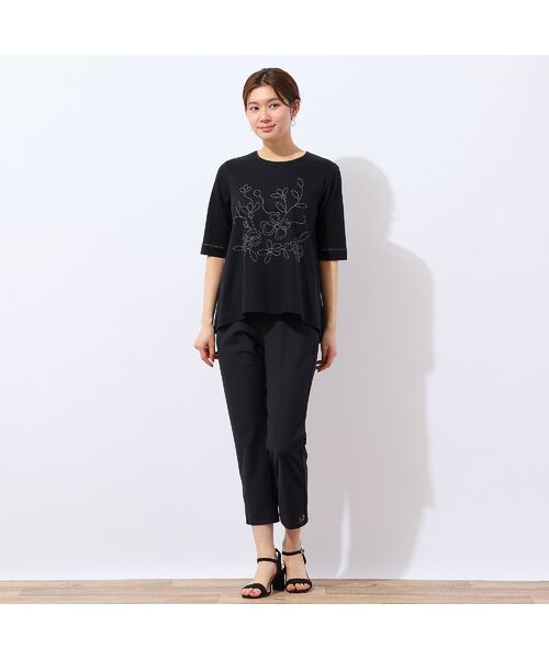 LOBJIE / ロブジェ カットソー | 【洗える】花刺繍AラインTシャツ | 詳細11