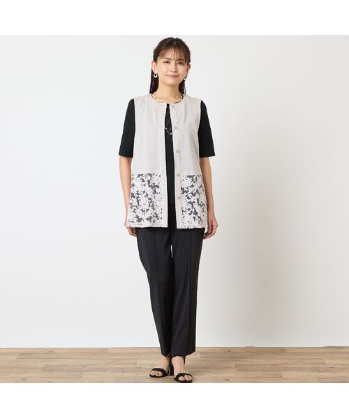 LOBJIE / ロブジェ ベスト | 【洗える・アンサンブル可・日本製】裾花柄ベスト | 詳細6