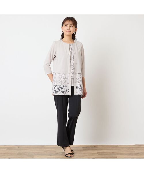 LOBJIE / ロブジェ ベスト | 【洗える・アンサンブル可・日本製】裾花柄ベスト | 詳細9