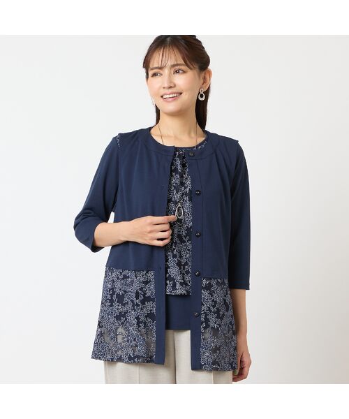 LOBJIE / ロブジェ ベスト | 【洗える・アンサンブル可・日本製】裾花柄ベスト | 詳細10