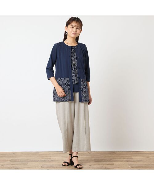 LOBJIE / ロブジェ ベスト | 【洗える・アンサンブル可・日本製】裾花柄ベスト | 詳細13