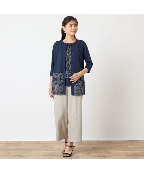 LOBJIE / ロブジェ ベスト | 【洗える・アンサンブル可・日本製】裾花柄ベスト | 詳細15