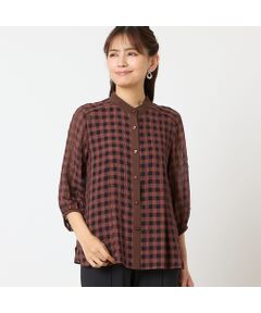 LOBJIE / ロブジェ シャツ・ブラウス | 【洗える】シアーギンガムチェックブラウス