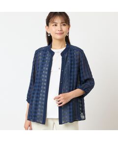 LOBJIE / ロブジェ シャツ・ブラウス | 【洗える】シアーギンガムチェックブラウス