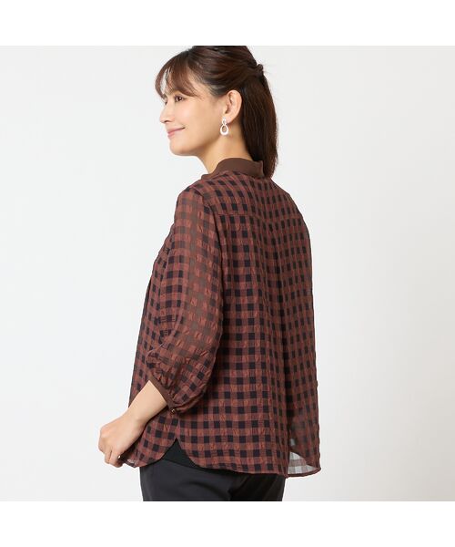 LOBJIE / ロブジェ シャツ・ブラウス | 【洗える】シアーギンガムチェックブラウス | 詳細2