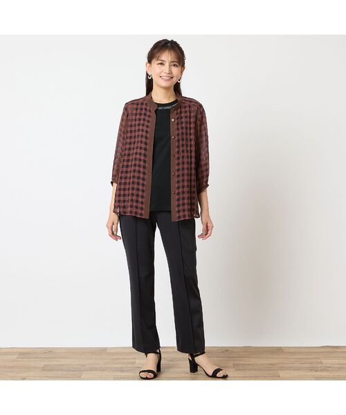 LOBJIE / ロブジェ シャツ・ブラウス | 【洗える】シアーギンガムチェックブラウス | 詳細7