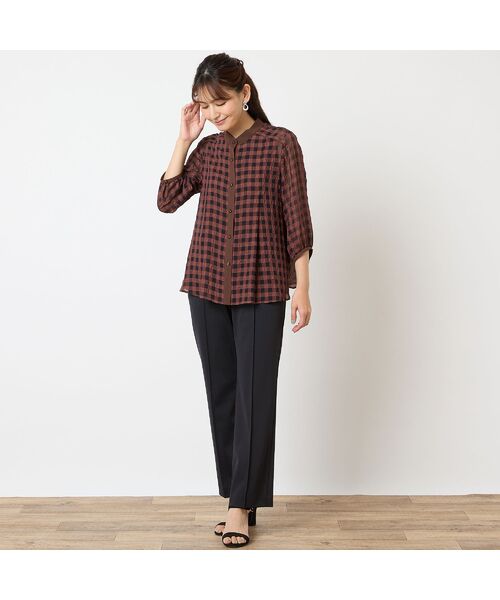 LOBJIE / ロブジェ シャツ・ブラウス | 【洗える】シアーギンガムチェックブラウス | 詳細9